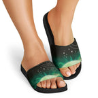 New Zealand Matariki Slide Sandals Pleiades Star Cluster Green Galaxy