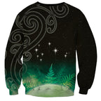 New Zealand Matariki Sweatshirt Pleiades Star Cluster Green Galaxy