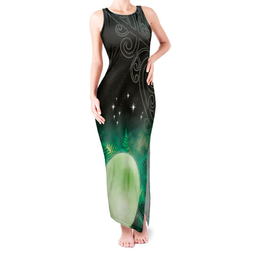 New Zealand Matariki Tank Maxi Dress Pleiades Star Cluster Green Galaxy