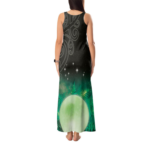 New Zealand Matariki Tank Maxi Dress Pleiades Star Cluster Green Galaxy