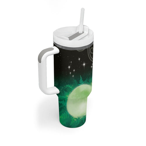 New Zealand Matariki Tumbler With Handle Pleiades Star Cluster Green Galaxy