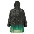 New Zealand Matariki Wearable Blanket Hoodie Pleiades Star Cluster Green Galaxy