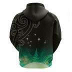 New Zealand Matariki Zip Hoodie Pleiades Star Cluster Green Galaxy
