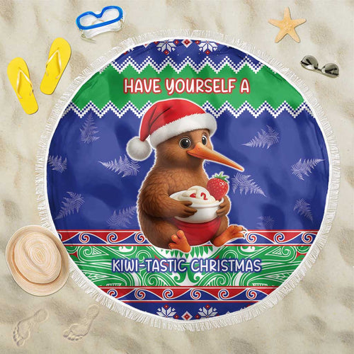 New Zealand Christmas Beach Blanket Have Yourself A Kiwi-tastic Christmas - Aussie Hoodie