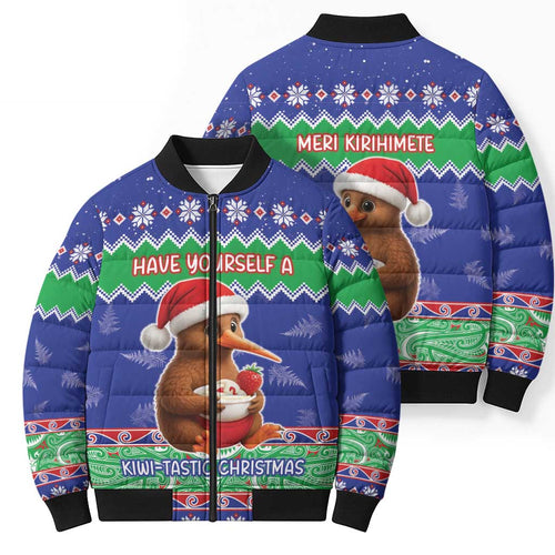 New Zealand Christmas Bomber Puffer Jacket Have Yourself A Kiwi-tastic Christmas - Aussie Hoodie