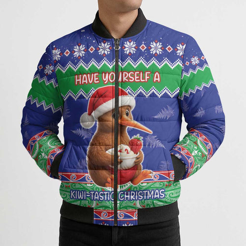 New Zealand Christmas Bomber Puffer Jacket Have Yourself A Kiwi-tastic Christmas - Aussie Hoodie