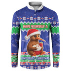 New Zealand Christmas Button Sweatshirt Have Yourself A Kiwi-tastic Christmas - Aussie Hoodie