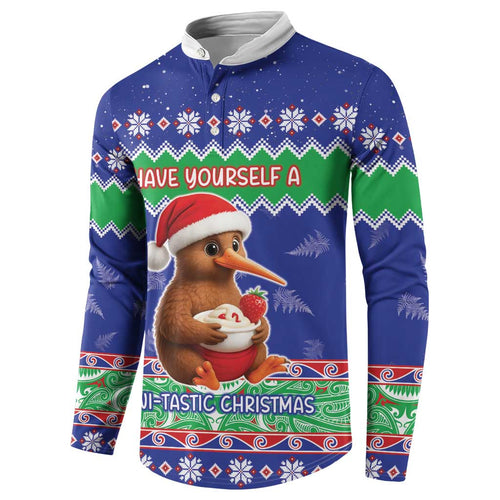 New Zealand Christmas Button Sweatshirt Have Yourself A Kiwi-tastic Christmas - Aussie Hoodie