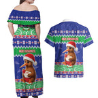 New Zealand Christmas Couples Matching Off Shoulder Maxi Dress and Hawaiian Shirt Have Yourself A Kiwi-tastic Christmas - Aussie Hoodie