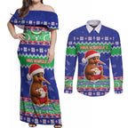 New Zealand Christmas Couples Matching Off Shoulder Maxi Dress and Long Sleeve Button Shirt Have Yourself A Kiwi-tastic Christmas - Aussie Hoodie