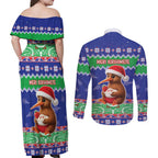 New Zealand Christmas Couples Matching Off Shoulder Maxi Dress and Long Sleeve Button Shirt Have Yourself A Kiwi-tastic Christmas - Aussie Hoodie
