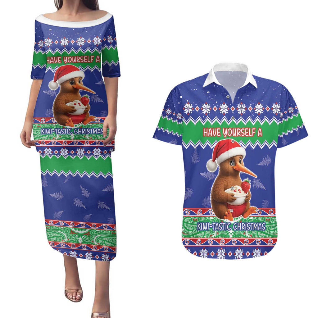 New Zealand Christmas Couples Matching Puletasi and Hawaiian Shirt Have Yourself A Kiwi-tastic Christmas - Aussie Hoodie