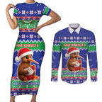 New Zealand Christmas Couples Matching Short Sleeve Bodycon Dress and Long Sleeve Button Shirt Have Yourself A Kiwi-tastic Christmas - Aussie Hoodie