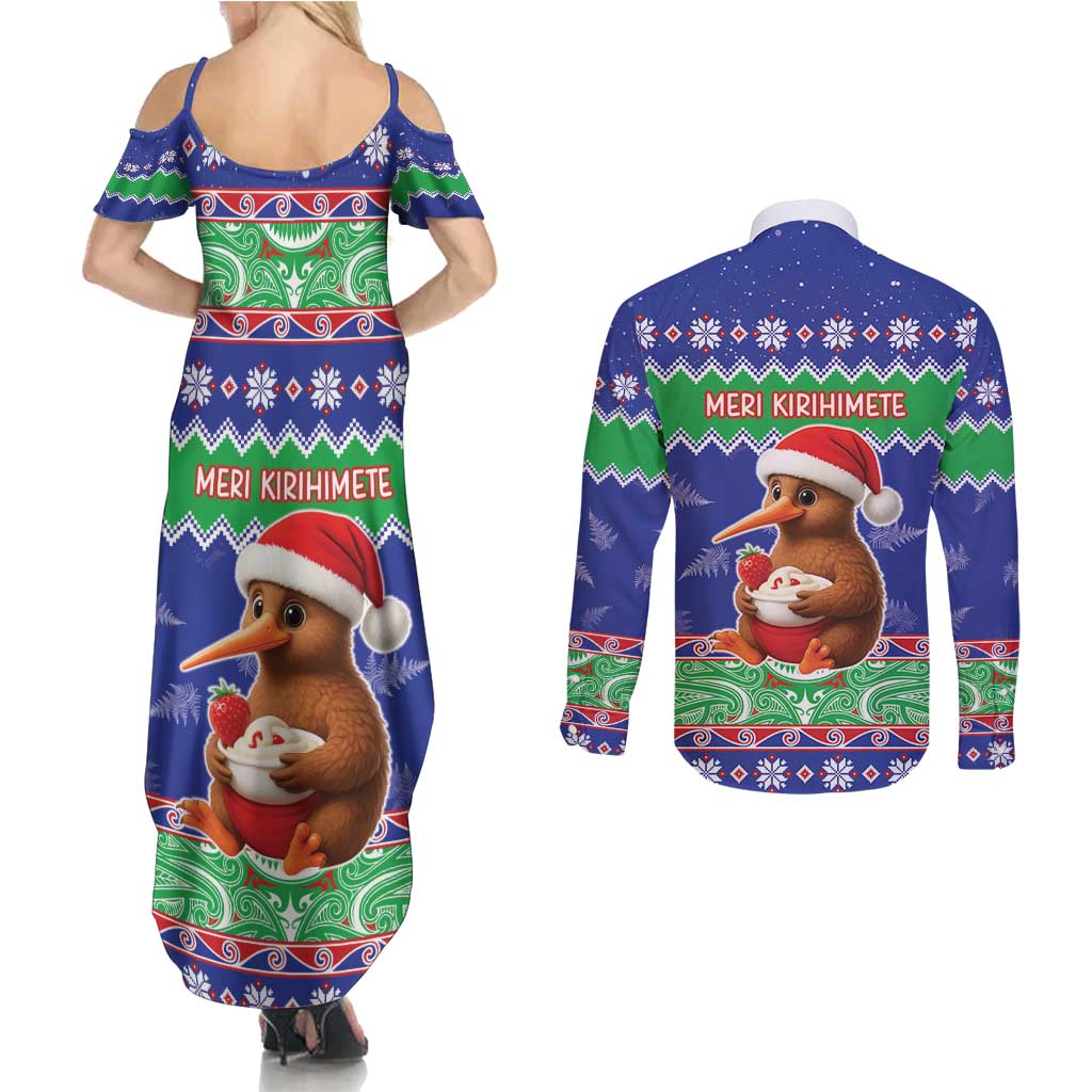 New Zealand Christmas Couples Matching Summer Maxi Dress and Long Sleeve Button Shirt Have Yourself A Kiwi-tastic Christmas - Aussie Hoodie
