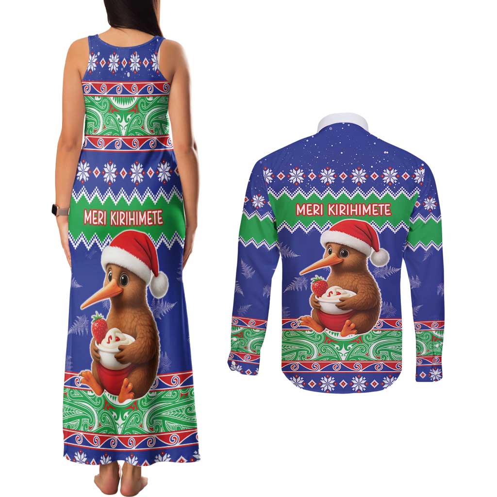 New Zealand Christmas Couples Matching Tank Maxi Dress and Long Sleeve Button Shirt Have Yourself A Kiwi-tastic Christmas - Aussie Hoodie