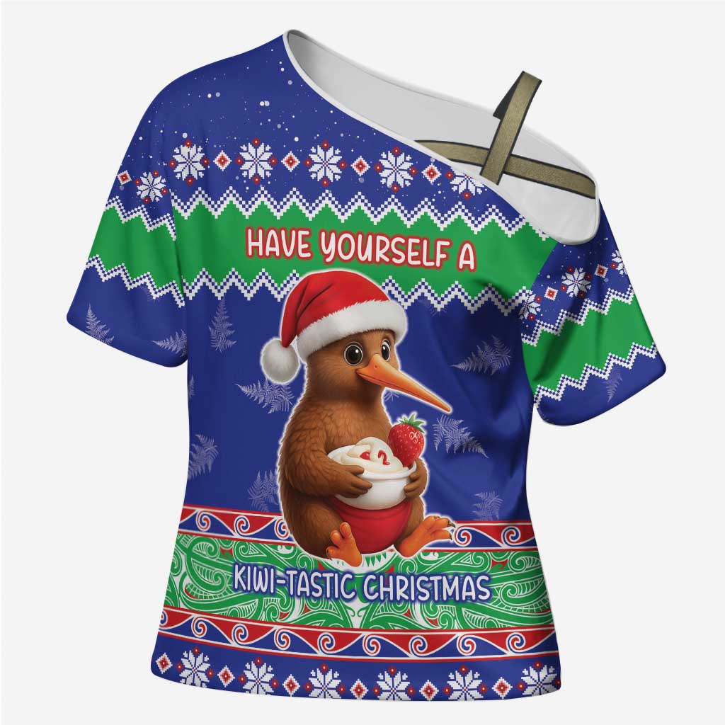 New Zealand Christmas Cross Shoulder Shirt Have Yourself A Kiwi-tastic Christmas - Aussie Hoodie