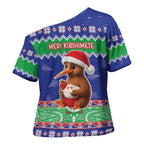 New Zealand Christmas Cross Shoulder Shirt Have Yourself A Kiwi-tastic Christmas - Aussie Hoodie