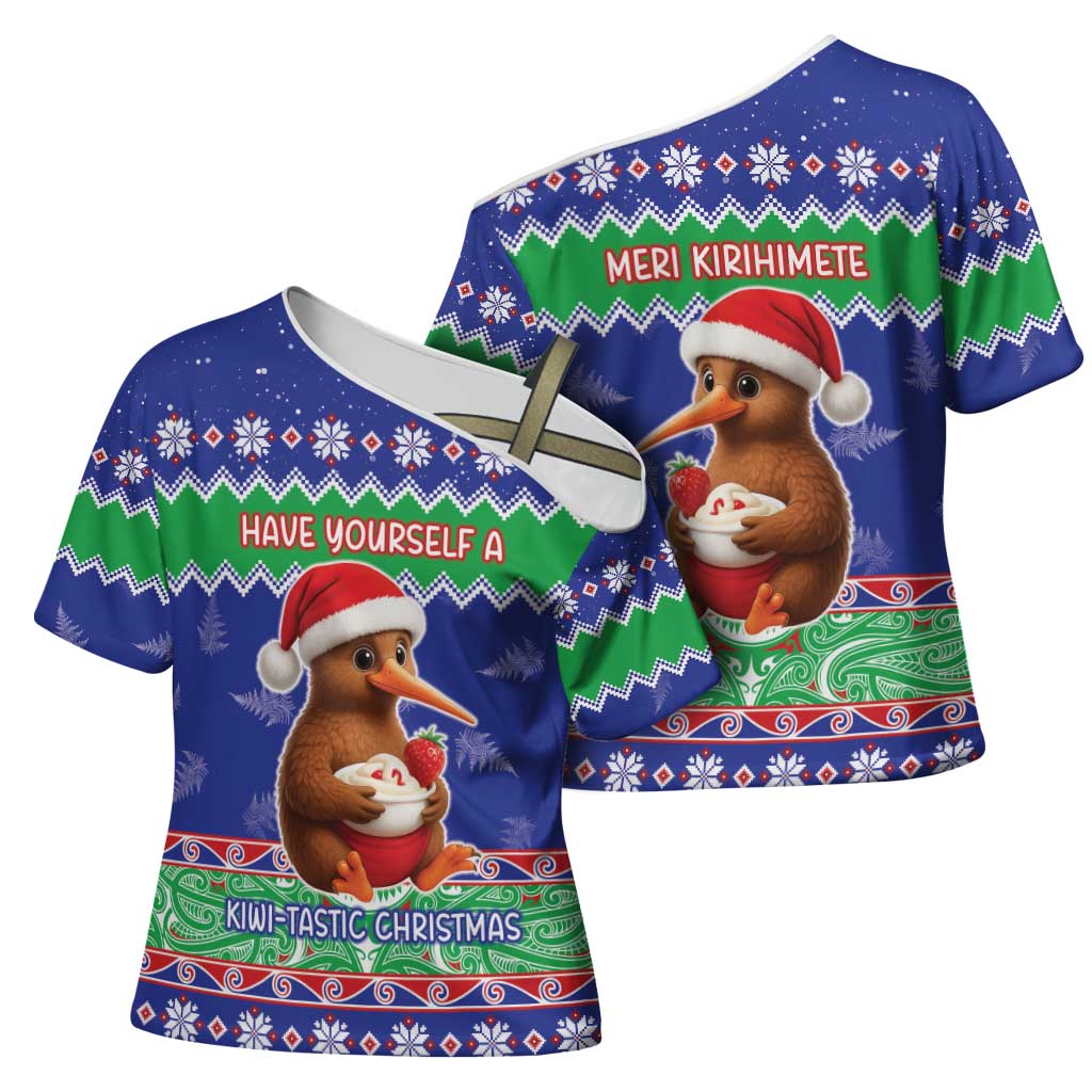 New Zealand Christmas Cross Shoulder Shirt Have Yourself A Kiwi-tastic Christmas - Aussie Hoodie