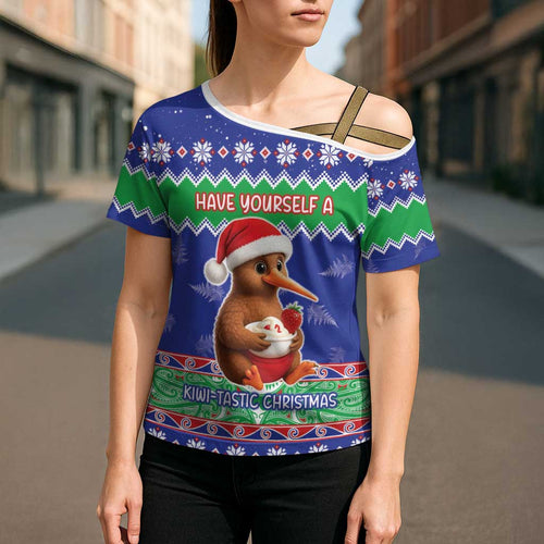 New Zealand Christmas Cross Shoulder Shirt Have Yourself A Kiwi-tastic Christmas - Aussie Hoodie