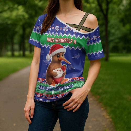 New Zealand Christmas Cross Shoulder Shirt Have Yourself A Kiwi-tastic Christmas - Aussie Hoodie
