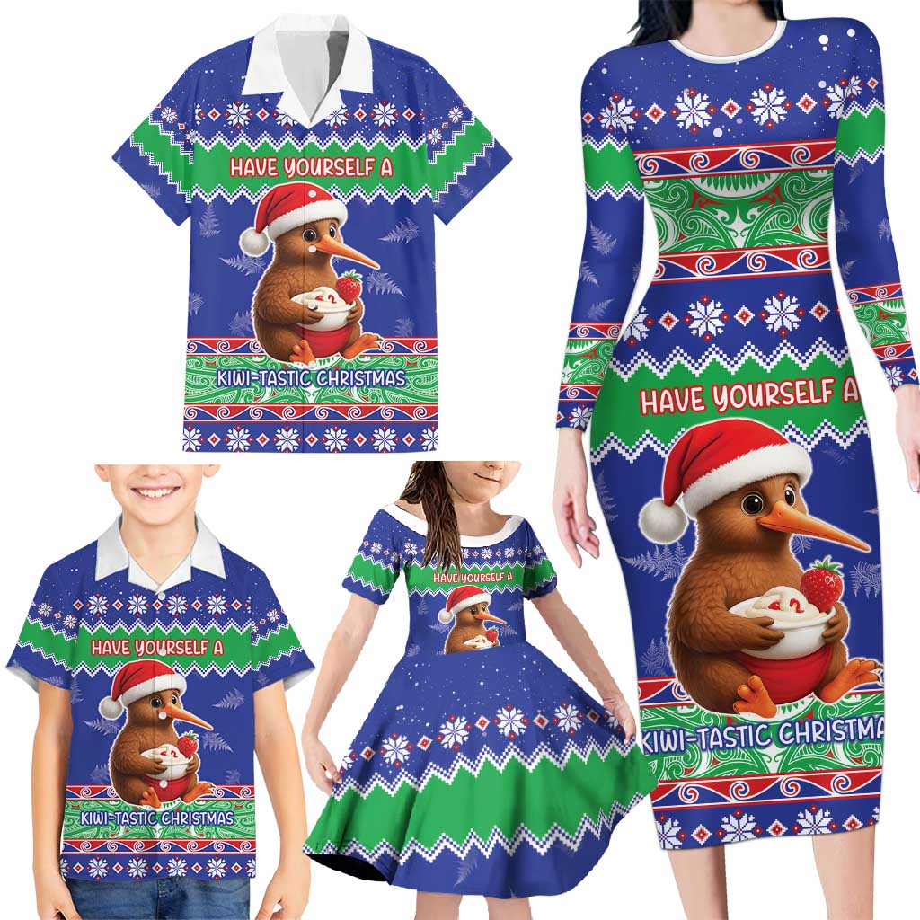 New Zealand Christmas Family Matching Long Sleeve Bodycon Dress and Hawaiian Shirt Have Yourself A Kiwi-tastic Christmas - Aussie Hoodie
