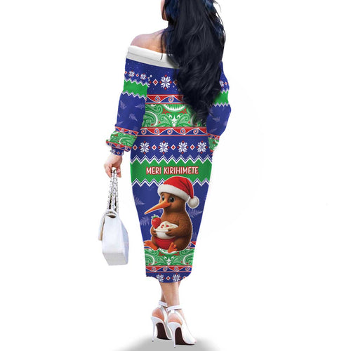 New Zealand Christmas Family Matching Off The Shoulder Long Sleeve Dress and Hawaiian Shirt Have Yourself A Kiwi-tastic Christmas - Aussie Hoodie