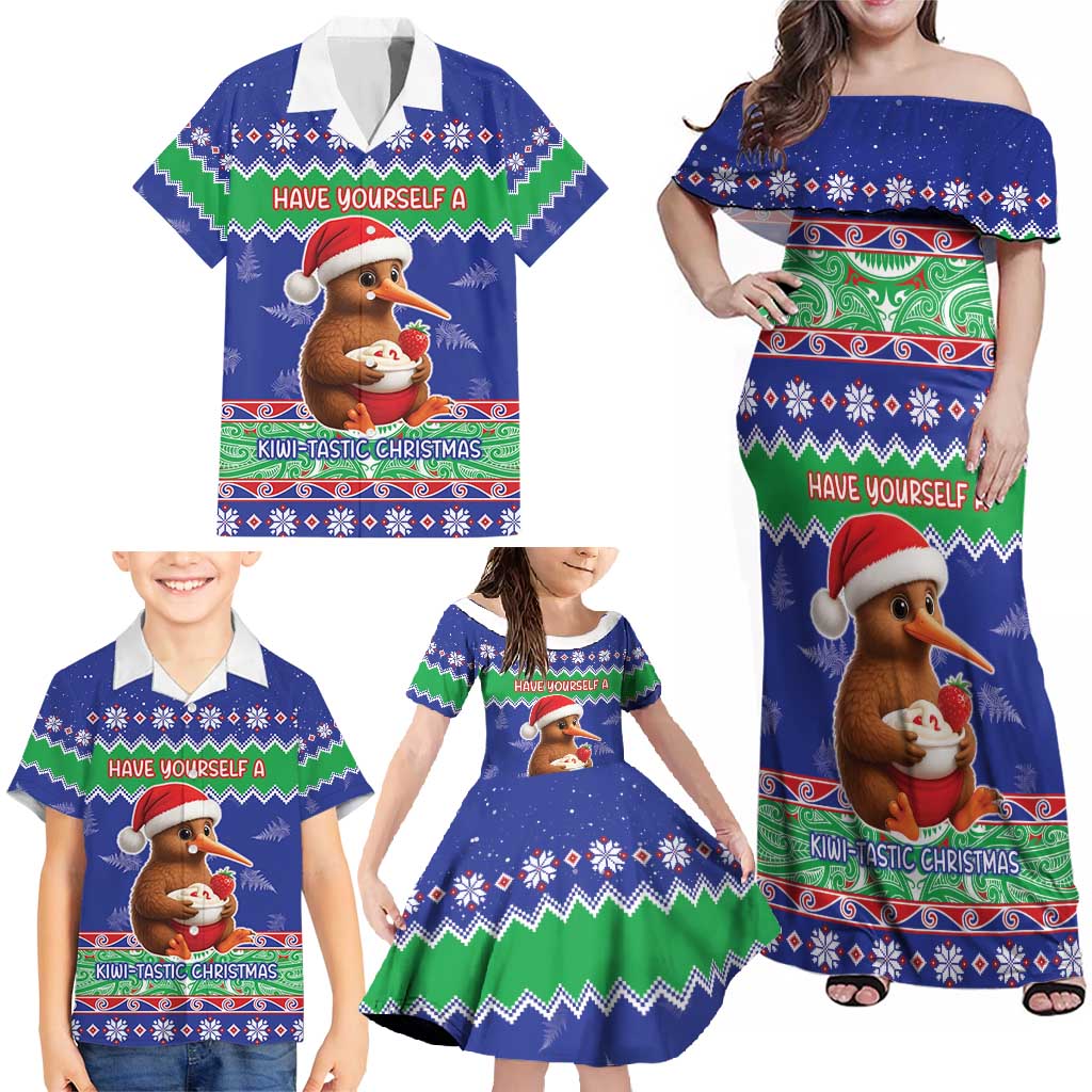 New Zealand Christmas Family Matching Off Shoulder Maxi Dress and Hawaiian Shirt Have Yourself A Kiwi-tastic Christmas - Aussie Hoodie