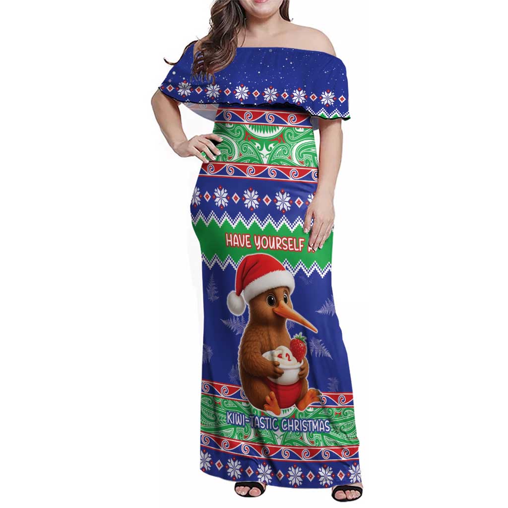 New Zealand Christmas Family Matching Off Shoulder Maxi Dress and Hawaiian Shirt Have Yourself A Kiwi-tastic Christmas - Aussie Hoodie