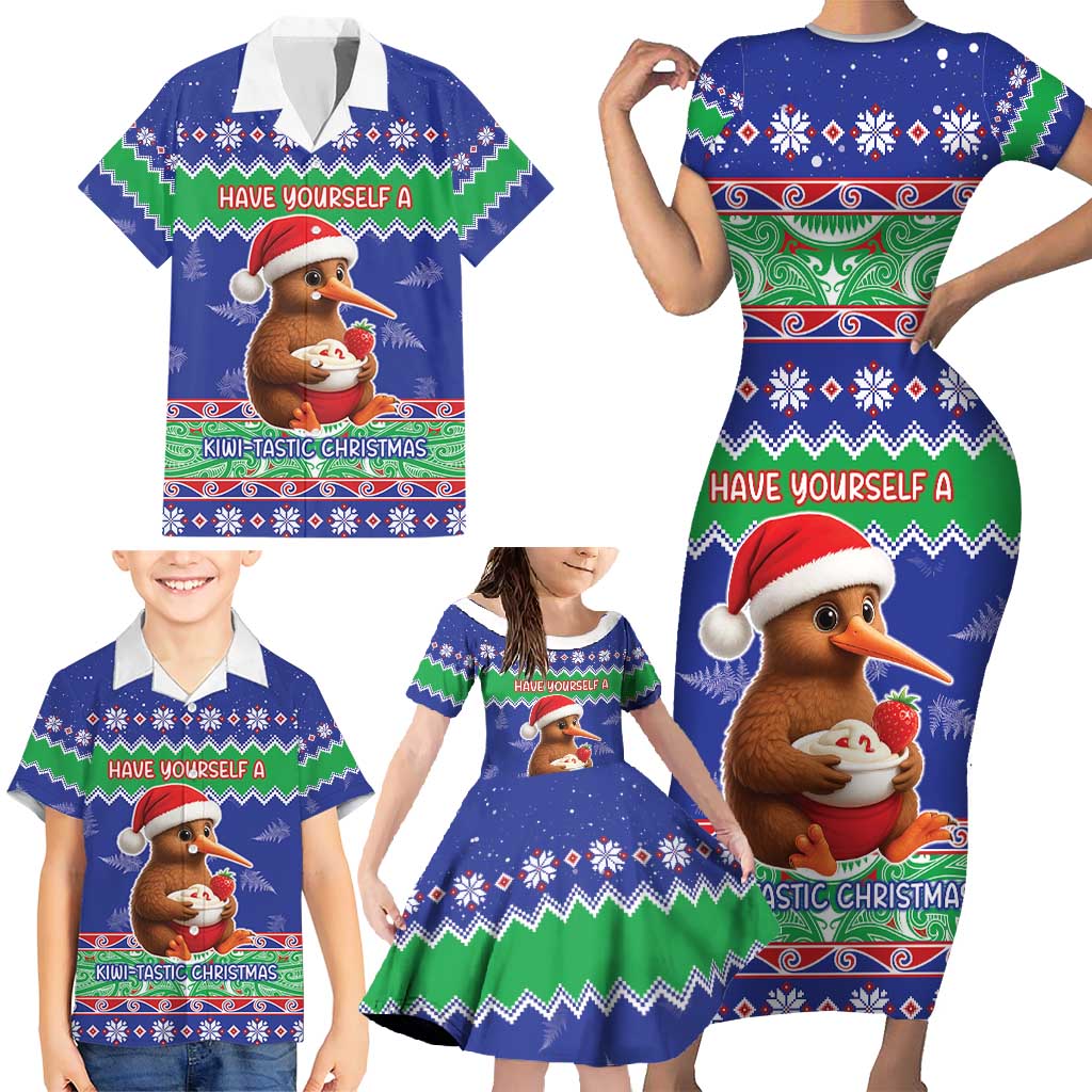 New Zealand Christmas Family Matching Short Sleeve Bodycon Dress and Hawaiian Shirt Have Yourself A Kiwi-tastic Christmas - Aussie Hoodie