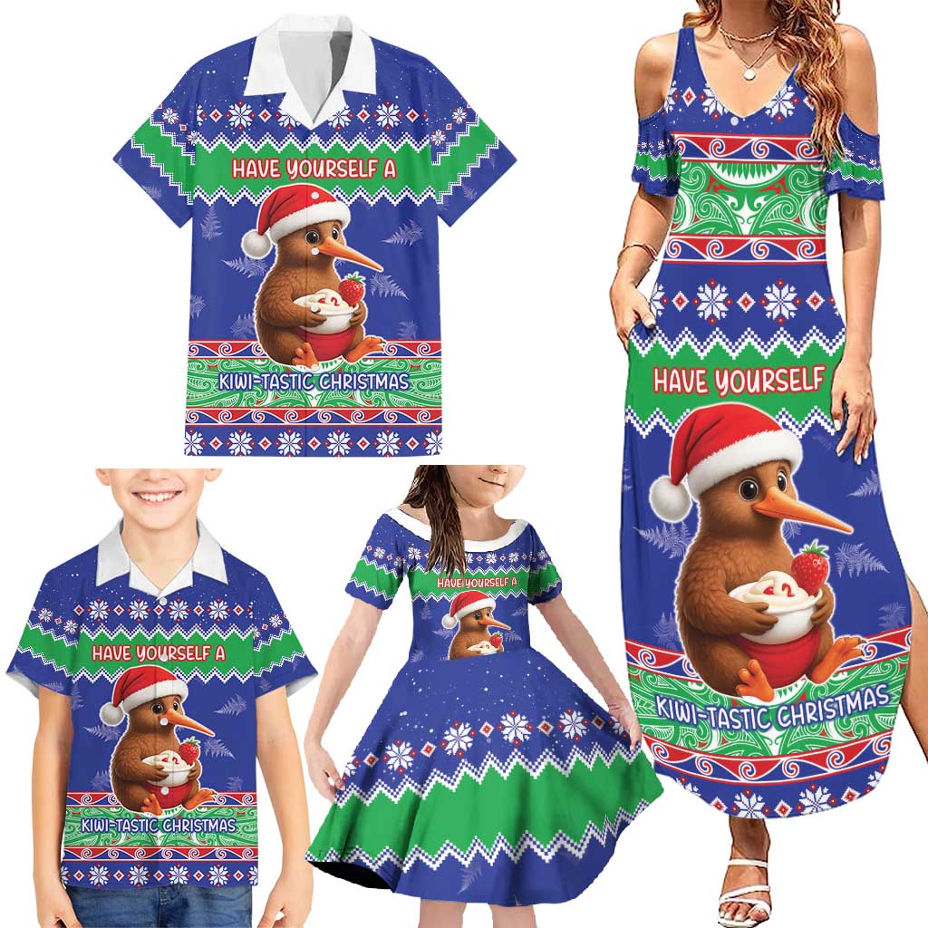 New Zealand Christmas Family Matching Summer Maxi Dress and Hawaiian Shirt Have Yourself A Kiwi-tastic Christmas - Aussie Hoodie