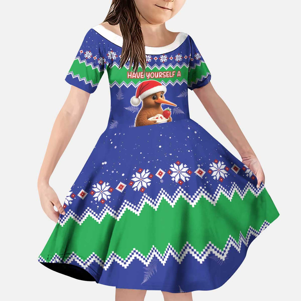 New Zealand Christmas Kid Short Sleeve Dress Have Yourself A Kiwi-tastic Christmas - Aussie Hoodie