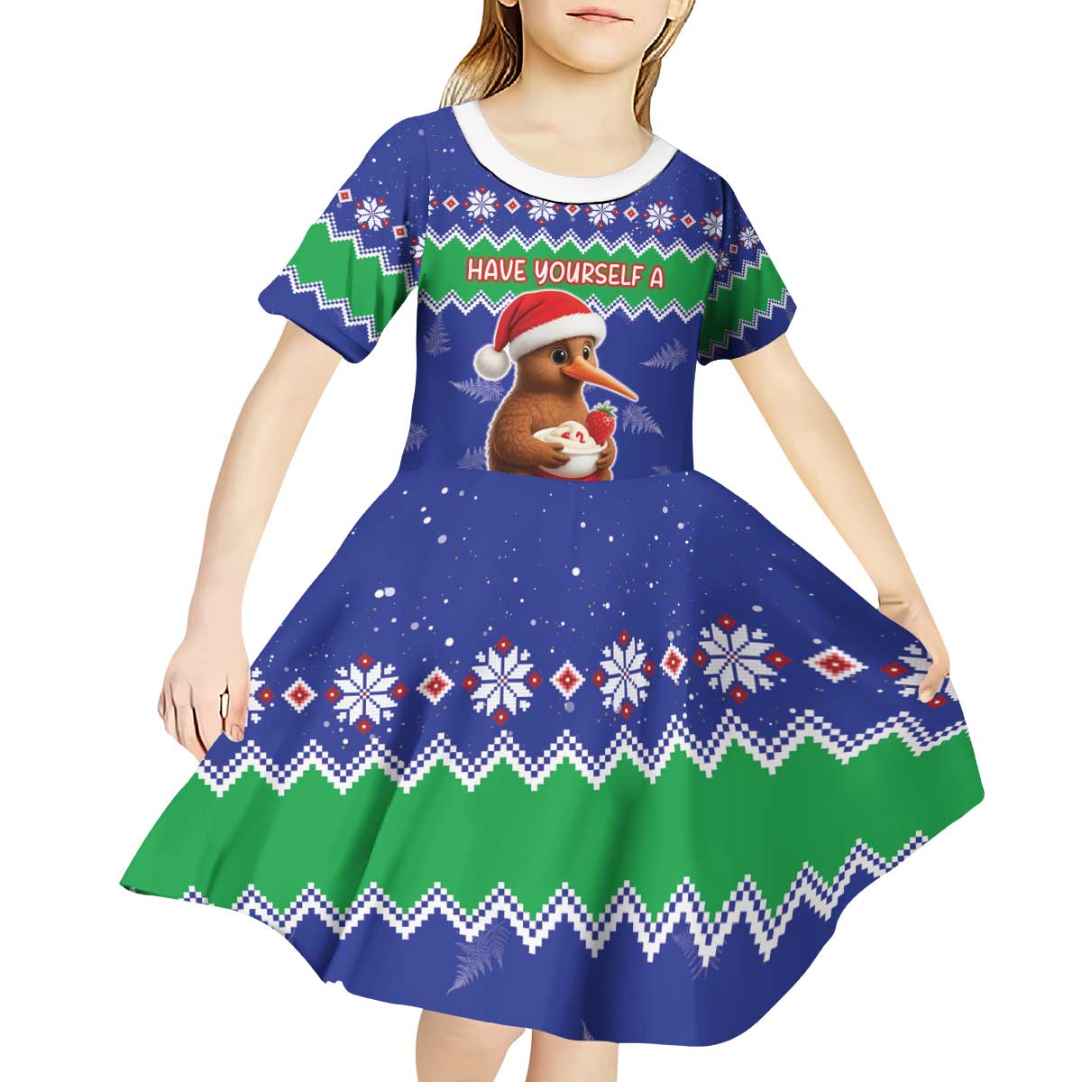 New Zealand Christmas Kid Short Sleeve Dress Have Yourself A Kiwi-tastic Christmas - Aussie Hoodie