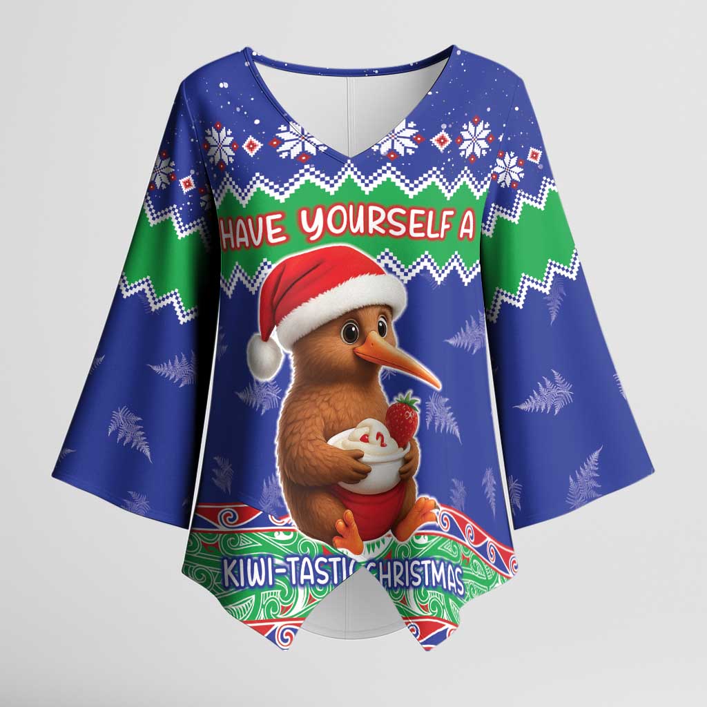 New Zealand Christmas Kimono Sleeve Blouse Have Yourself A Kiwi-tastic Christmas - Aussie Hoodie