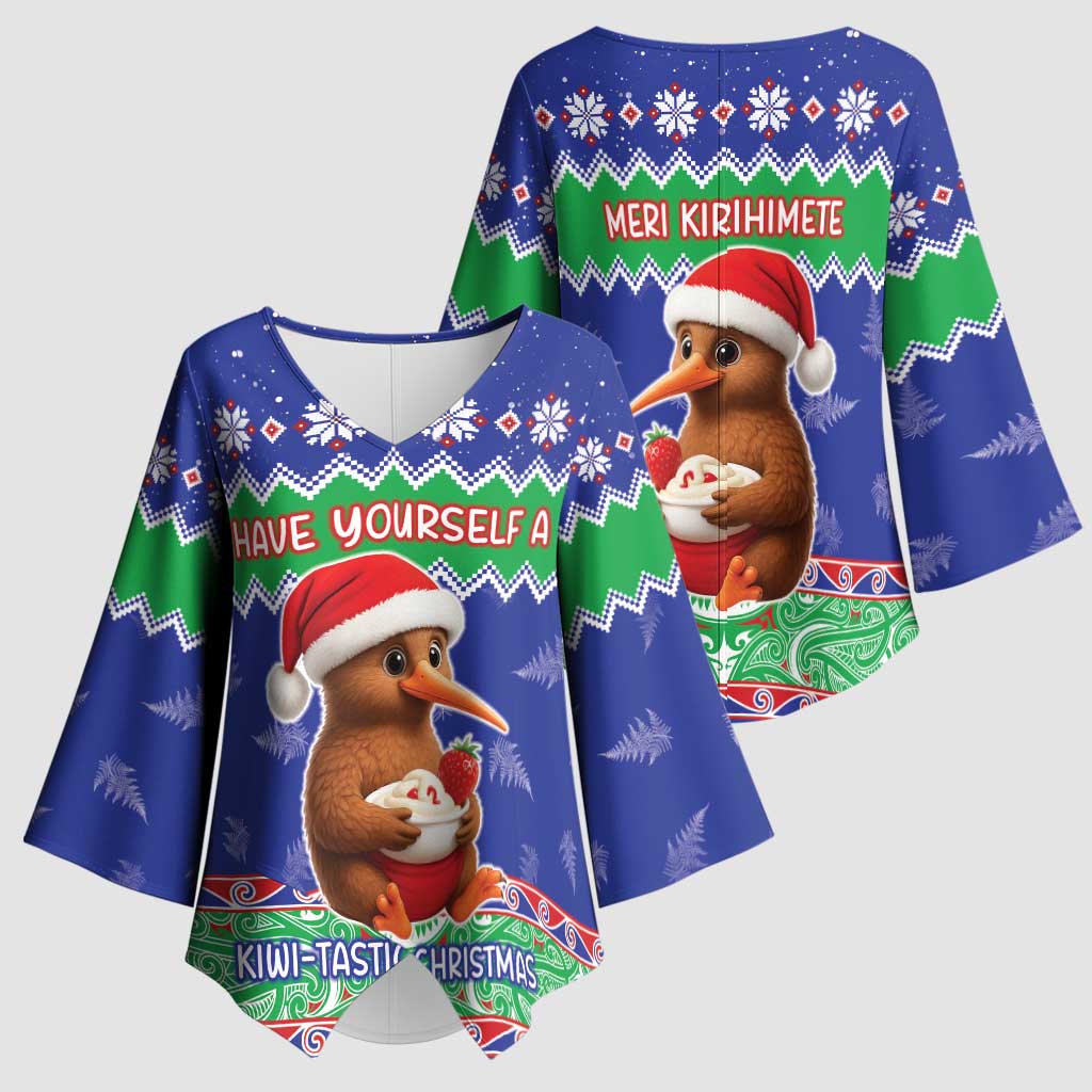 New Zealand Christmas Kimono Sleeve Blouse Have Yourself A Kiwi-tastic Christmas - Aussie Hoodie
