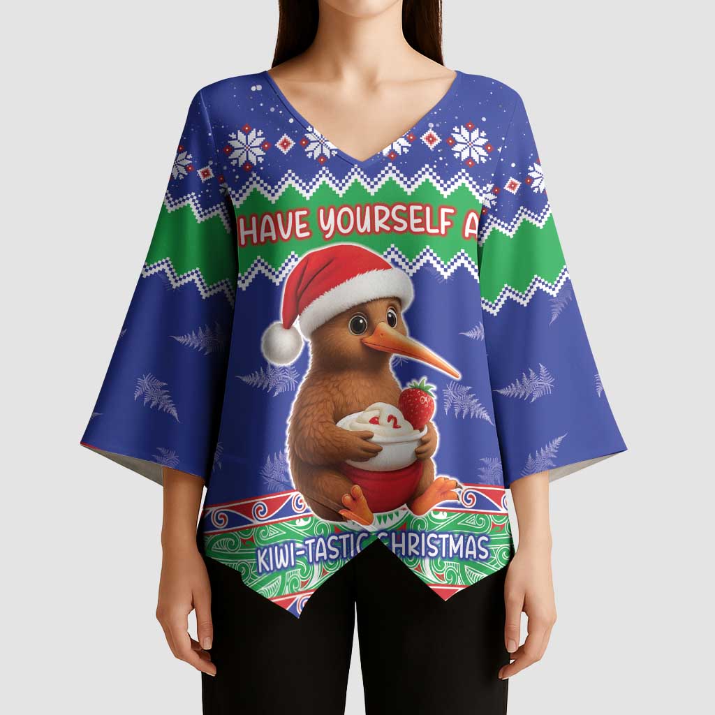 New Zealand Christmas Kimono Sleeve Blouse Have Yourself A Kiwi-tastic Christmas - Aussie Hoodie