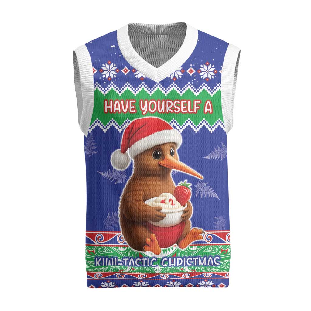 New Zealand Christmas Knitted V-Neck Vest Have Yourself A Kiwi-tastic Christmas - Aussie Hoodie