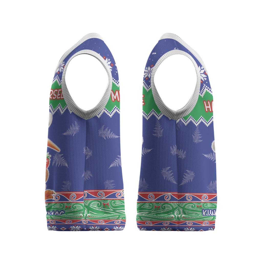 New Zealand Christmas Knitted V-Neck Vest Have Yourself A Kiwi-tastic Christmas - Aussie Hoodie