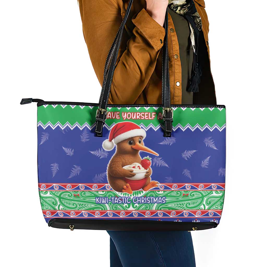 New Zealand Christmas Leather Tote Bag Have Yourself A Kiwi-tastic Christmas - Aussie Hoodie