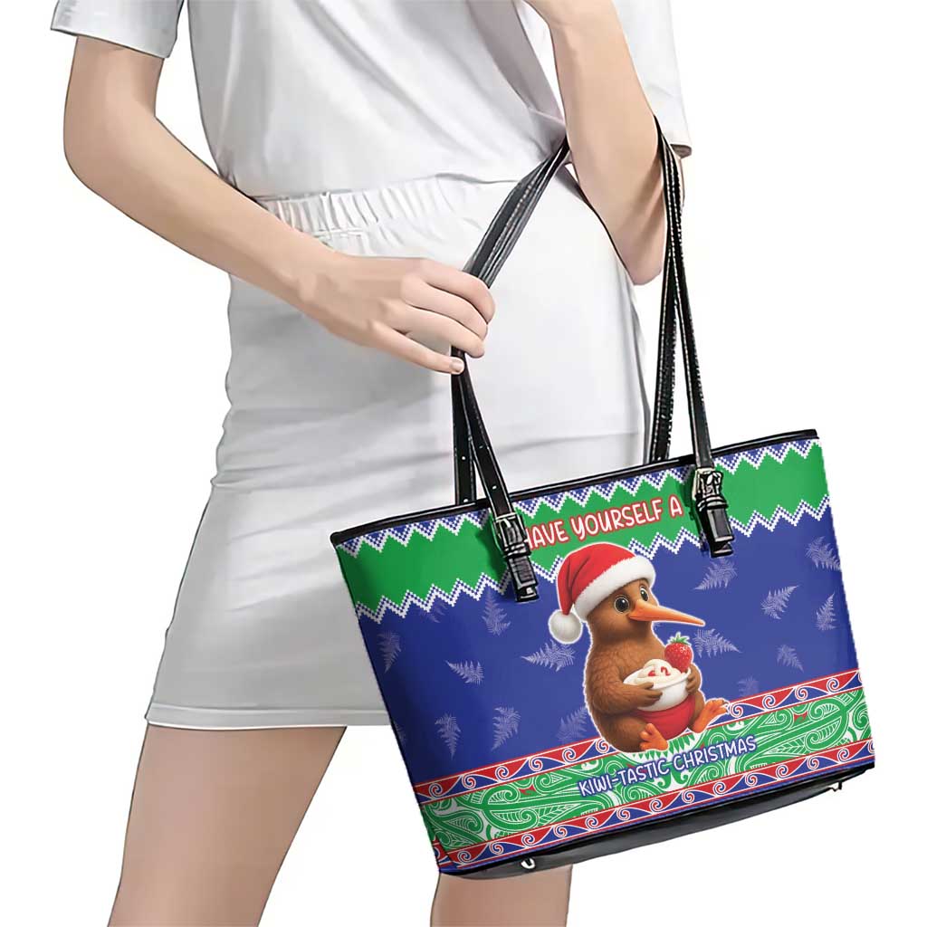 New Zealand Christmas Leather Tote Bag Have Yourself A Kiwi-tastic Christmas - Aussie Hoodie