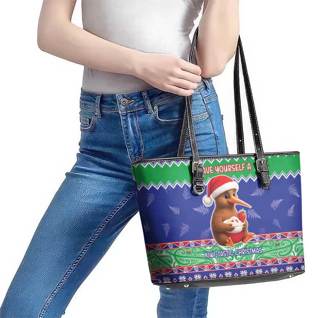 New Zealand Christmas Leather Tote Bag Have Yourself A Kiwi-tastic Christmas - Aussie Hoodie