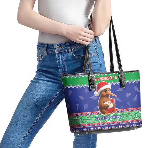 New Zealand Christmas Leather Tote Bag Have Yourself A Kiwi-tastic Christmas - Aussie Hoodie