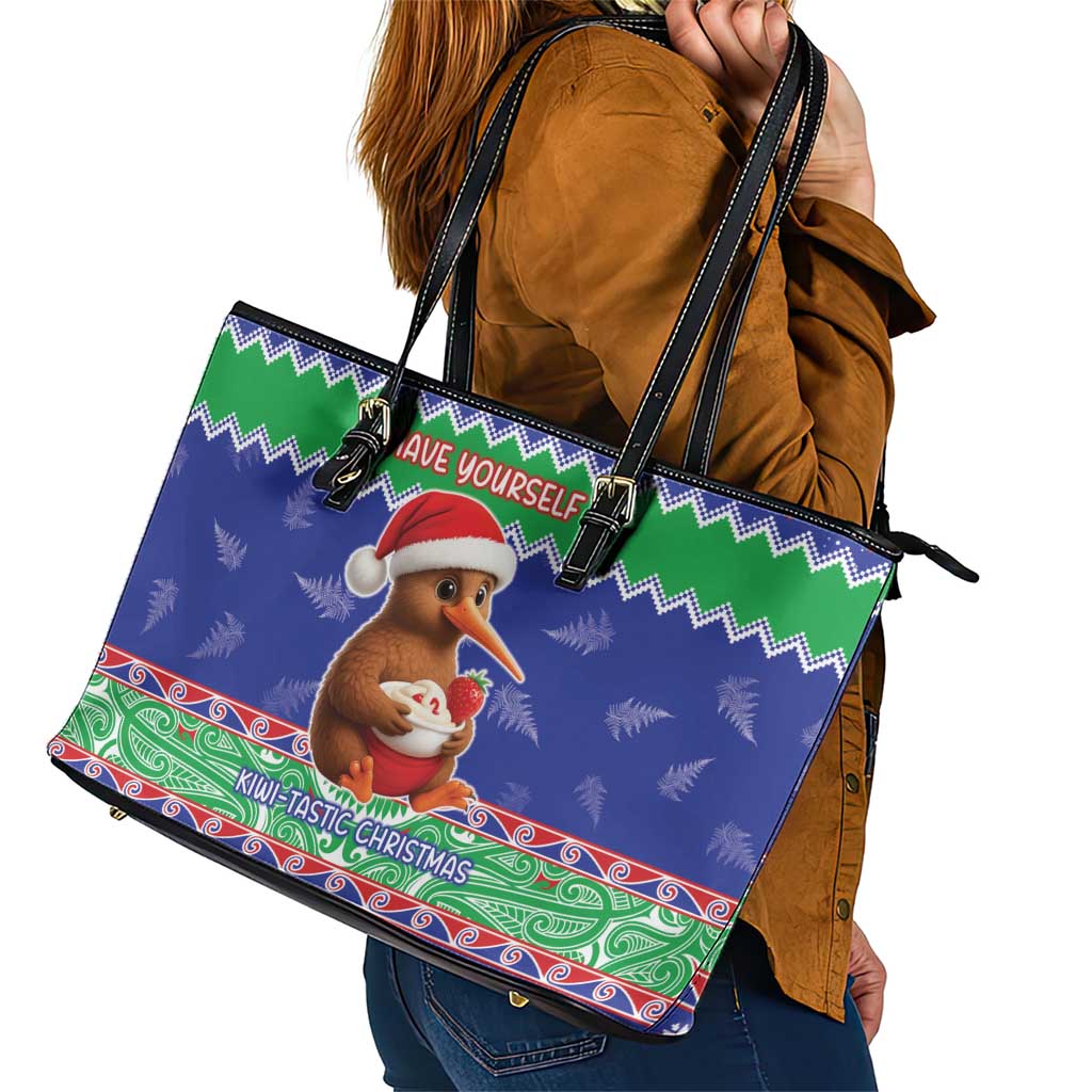 New Zealand Christmas Leather Tote Bag Have Yourself A Kiwi-tastic Christmas - Aussie Hoodie