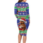New Zealand Christmas Long Sleeve Bodycon Dress Have Yourself A Kiwi-tastic Christmas - Aussie Hoodie