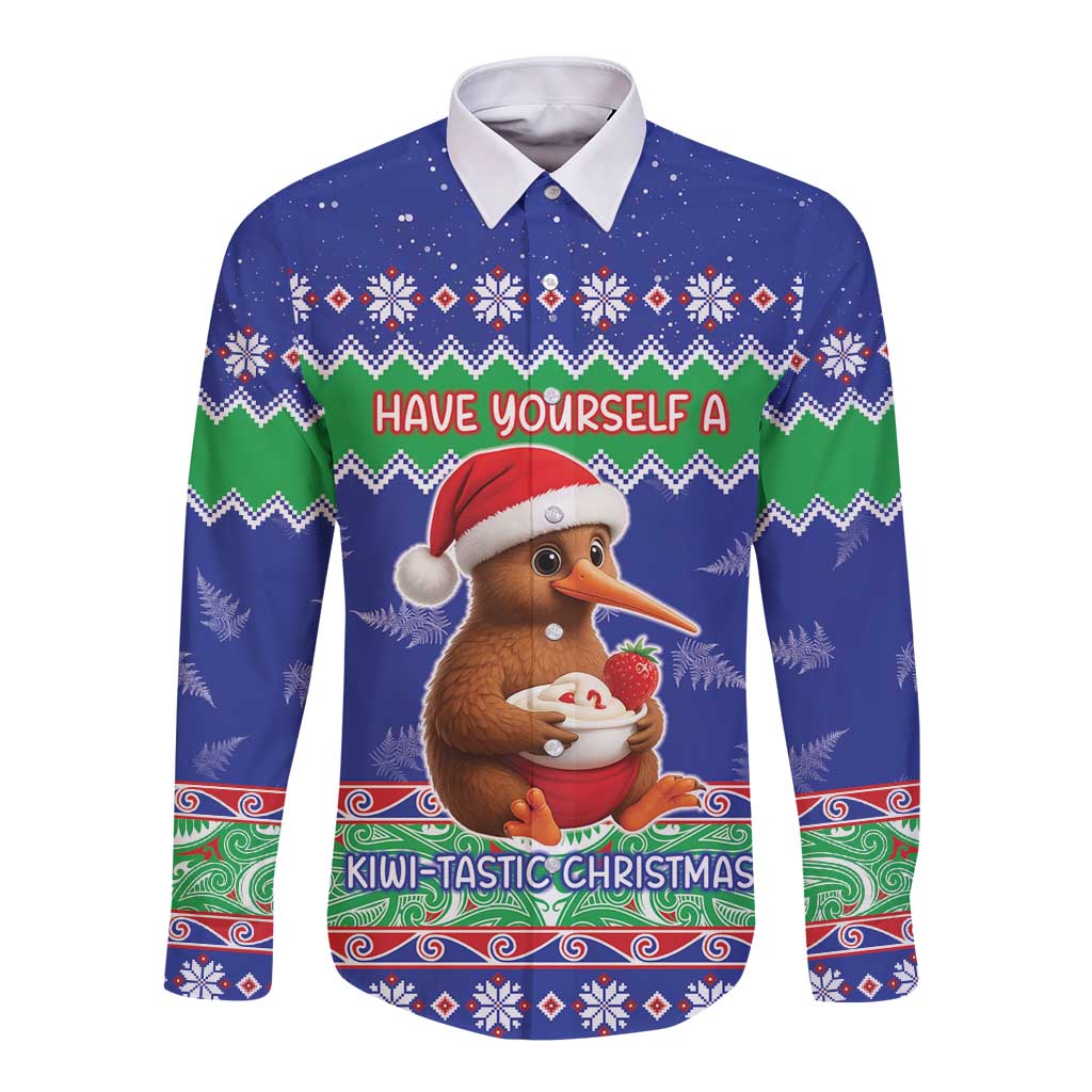 New Zealand Christmas Long Sleeve Button Shirt Have Yourself A Kiwi-tastic Christmas - Aussie Hoodie