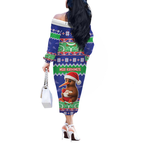 New Zealand Christmas Off The Shoulder Long Sleeve Dress Have Yourself A Kiwi-tastic Christmas - Aussie Hoodie