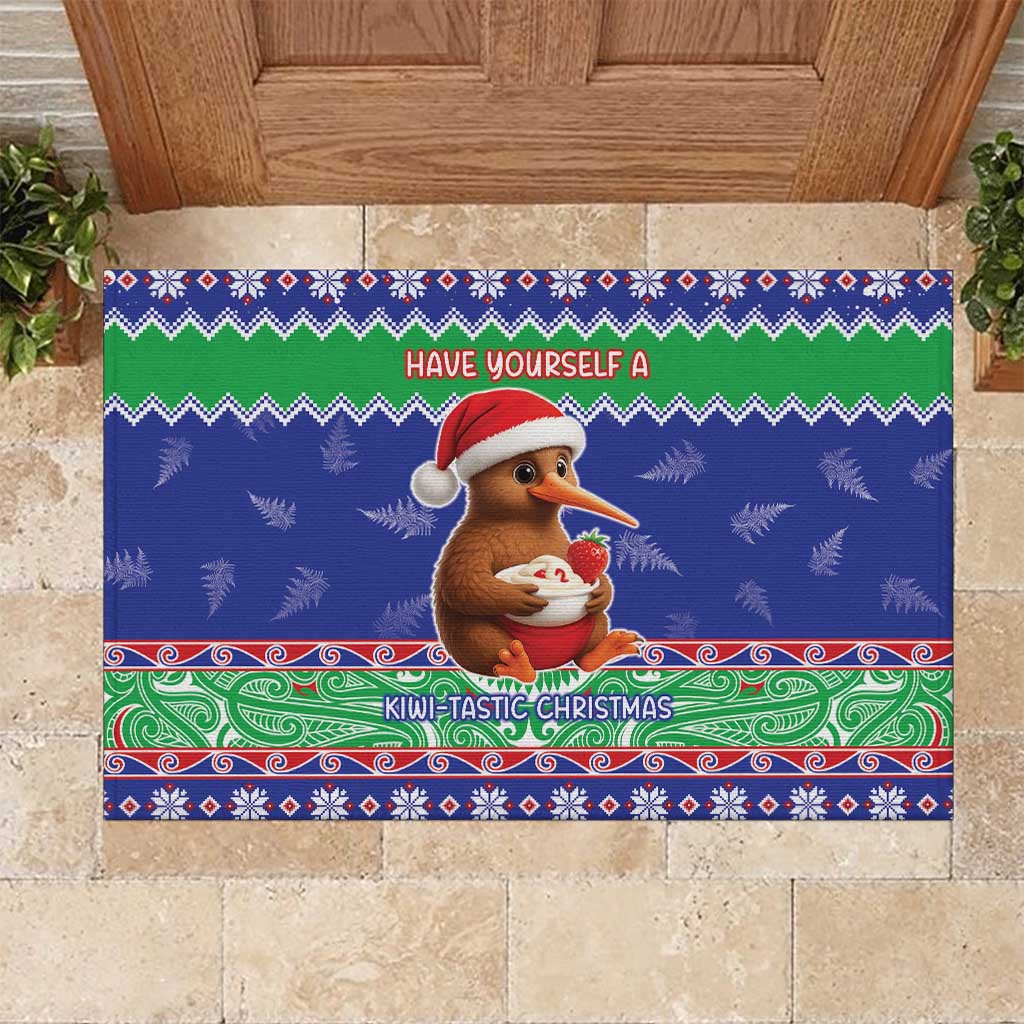 New Zealand Christmas Rubber Doormat Have Yourself A Kiwi-tastic Christmas - Aussie Hoodie