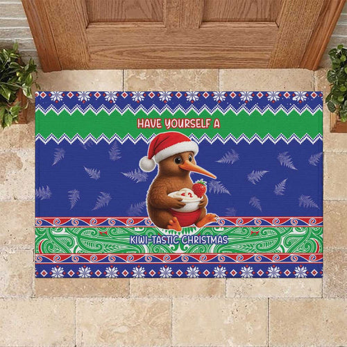 New Zealand Christmas Rubber Doormat Have Yourself A Kiwi-tastic Christmas - Aussie Hoodie