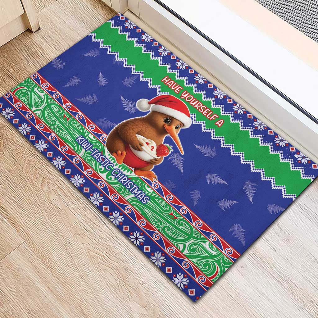 New Zealand Christmas Rubber Doormat Have Yourself A Kiwi-tastic Christmas - Aussie Hoodie