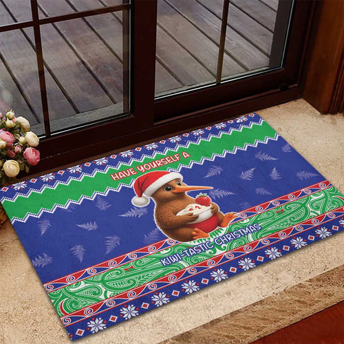 New Zealand Christmas Rubber Doormat Have Yourself A Kiwi-tastic Christmas - Aussie Hoodie