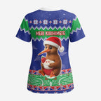 New Zealand Christmas Scrub Top Have Yourself A Kiwi-tastic Christmas - Aussie Hoodie